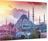 Stadsgezicht van Istanbul met de Süleymaniye Moskee - Foto op Plexiglas - 60 x 40 cm