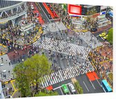Indrukwekkend uitzicht op Shibuya Crossing in Tokio - Foto op Plexiglas - 60 x 40 cm
