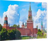 Uitzicht op de Spassky Toren van het Kremlin in Moskou - Foto op Plexiglas - 90 x 60 cm
