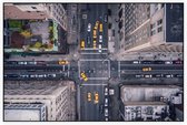 Luchtfoto van gele taxi's op 5th Avenue in New York City  - Foto op Akoestisch paneel - 120 x 80 cm