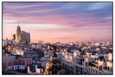 Paarse wolkendeken boven stadsgezicht van Madrid - Foto op Akoestisch paneel - 225 x 150 cm