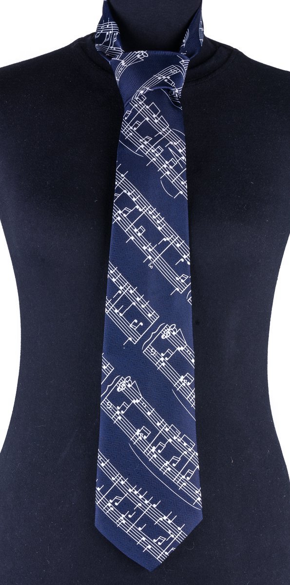 Stropdas bladmuziek, blauw