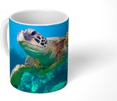 Mok - Koffiemok - Zeeschildpad zwemmend in Hawai - Mokken - 350 ML - Beker - Koffiemokken - Theemok