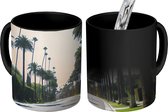 Magische Mok - Foto op Warmte Mok - Hoge palmbomen in Beverly Hills in Noord-Amerika - 350 ML