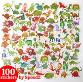 Dino Stickers los 100 Stuks | StickerMix Groot Vinyl beloningstickers Dinosaurus voor jongens | ST18