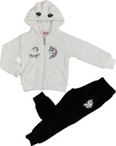 Unicorn onesie-pyjama-kledingset-broek en trui met capuchon-cap-unicorn kleding voor meisjes - wit, 1 Jaar(80)