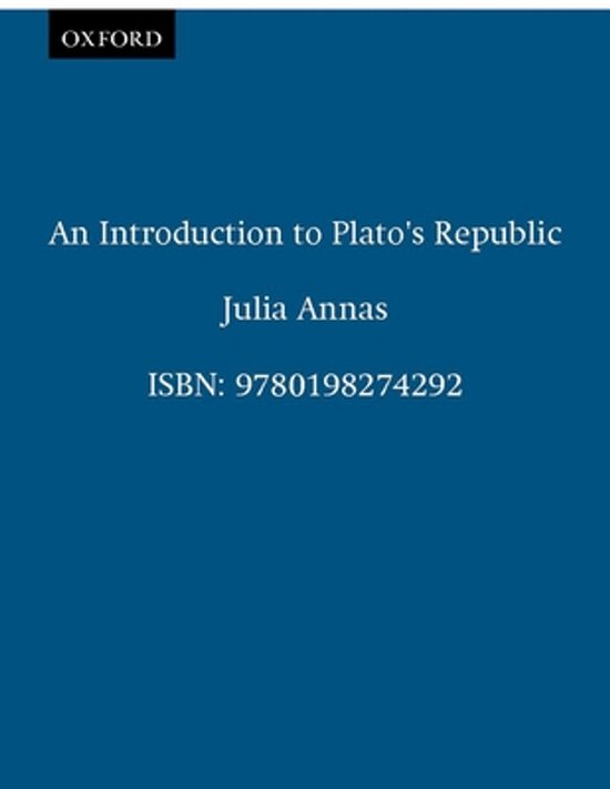 Boek 'An Introduction to Plato's Republic' door Julia Annas. ISBN: 9780198274292.