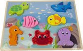 Houten puzzel - Vissen - Multicolor - Hout - Chunky Puzzel - 30 x 22 cm