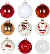 Collection de Noël ' King Tree' - Boules de Noël - Set de 24 pièces - En verre - Rouge