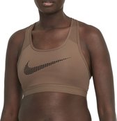 Nike Dri-Fit Swoosh Icon Clash Sportbeha - Maat M - Vrouwen - bruin