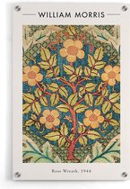 Walljar - William Morris - Rose Wreath - Muurdecoratie - Plexiglas schilderij