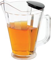 2 stuks = 1 set Waterkan - ijsblokhouder - transparant - zwart deksel - 1,75L
