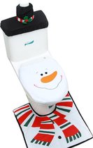 Kerst Decoratie - Set van 3 delen - Toilet - WC - Kerst - Kerstman - Toilet Versiering - Wc Deksel - Badkamer - Sneeuwpop