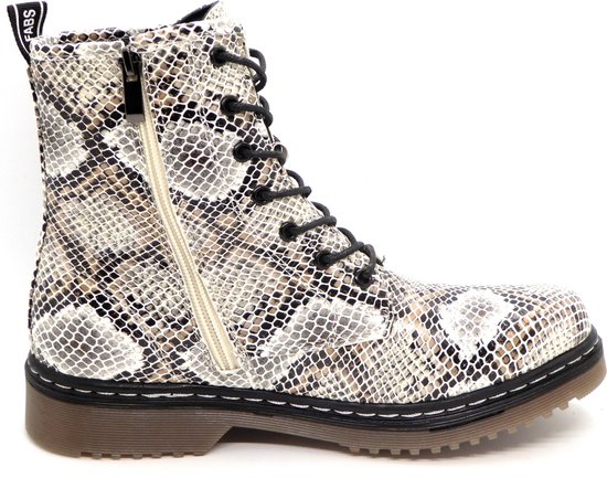 Fabulous Fabs Dames Veterboot F71512.832 Lichtgrijs/Combi - Maat 37 |  bol.com