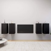 vidaXL Tv-meubelen 4 st 30.5x30x60 cm spaanplaat zwart
