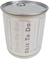 Toiletrol in blik "Sh*t To Do" grappig cadeau - Zilver / Wit - Kunststof / Metaal - ø 10 x H 11,5 cm