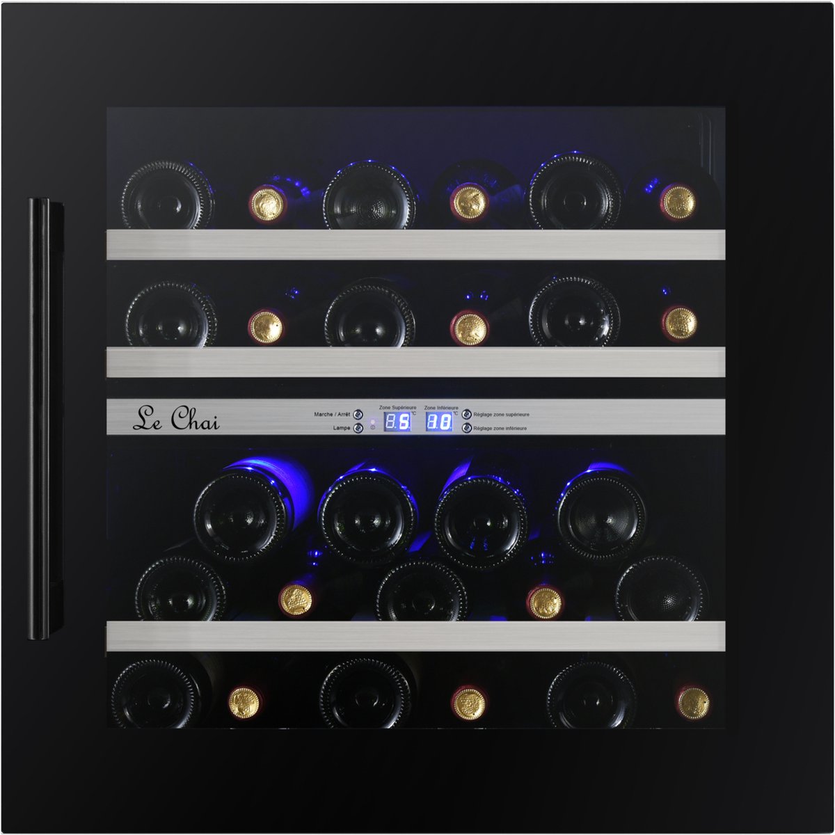 Le Chai LBN270 - Inbouw wijnklimaatkast nis 60 cm H - 27 Flessen - 5-22°C - 3 Kleuren LED