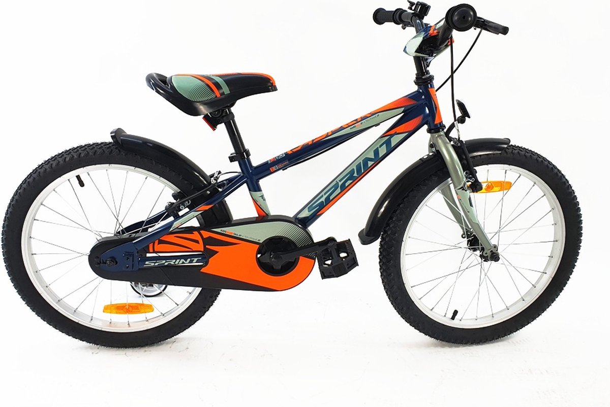 SPRINT CASPER Mountainbike Jongensfiets 20 inch Blauw Oranje Kinderfiets Framemaat 26 cm BK21SI0810_2 Rij1 3 4 - Thumbnail 1