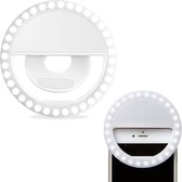 Selfie Ring Light Universeel - Selfie Ring Lamp Met Clip Universeel - Selfie Ringlight LED Light Oplaadbaar - Wit