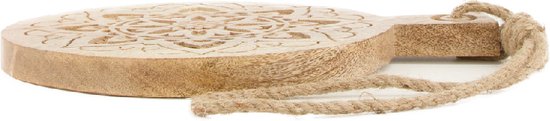Decoratie plateau "Carved wood" - mango hout - →33 cm / ⌀26 cm