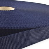 10 meter Tassenband / Parachuteband - 20mm breed - Donkerblauw - Polypropyleen - 1,5mm dik