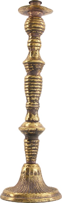 Kaarshouder "Indian Gold" - ↑42 cm / ⌀13,5 cm - goud metaal