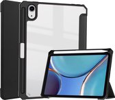 iPad Mini 6 Hoes (8.3 inch) 2021 - Transparant - Hard Cover - Tri-Fold Book Case – Slim – Magnetisch - Zwart