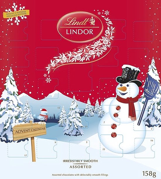 Lindt Lindor Chocolade Kalender Assortiment Melk Wit Pure Chocolade 