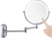Auxmir cosmetische spiegel met 1X / 10X vergroting LED verlichting, dimbare make-up spiegel met touch schakelaar USB oplaadbare, scheerspiegel 360 ° draaibare muurbeugel voor badka
