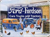 Ford and Fordson (3) Winter Sales and Service.  Metalen wandbord 30 x 40 cm.