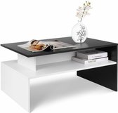 Moderne salontafel - rechthoekig - hout - bijzettafel - koffietafel - woonkamer - lounge - Zwart wit
