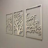 Zilveren Metalen wanddecoratie Tree Zilver - 75x45 cm