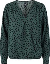 Pieces PCESSI LS WRAP TOP Balsam Green Dames Blouse - Maat XS