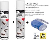 HGX spray tegen kruipend ongedierte - 2 stuks + Knijpkat/Zaklamp