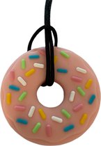 Bijtketting - Kauwketting - Donut met Sprinkles - Roze