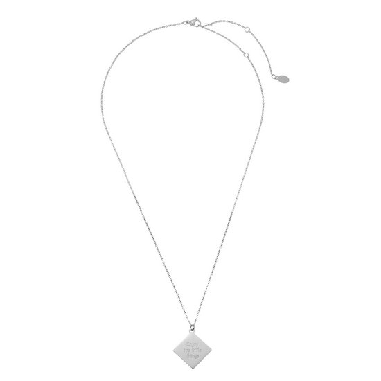 Ketting Enjoy Zilver - Ketting met hanger - ketting met quote - ketting