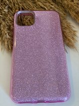 Glitter Hoesje voor iPhone 12 Pro Max - Beschermhoesje - iPhone 12 Pro Max Hoesje - Paars