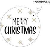 Cadeausticker Merry Christmas | Cadeaustickers en wens stickers kerst | Stickers Kerst | Cadeausticker rond 40mm | Cadeausticker merry christmas | Wenssticker kerst