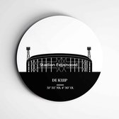 IDecorate - Schilderij - Feyenoord De Kuip Voetbalclubs - Zwart En Wit - 60 X 60 Cm