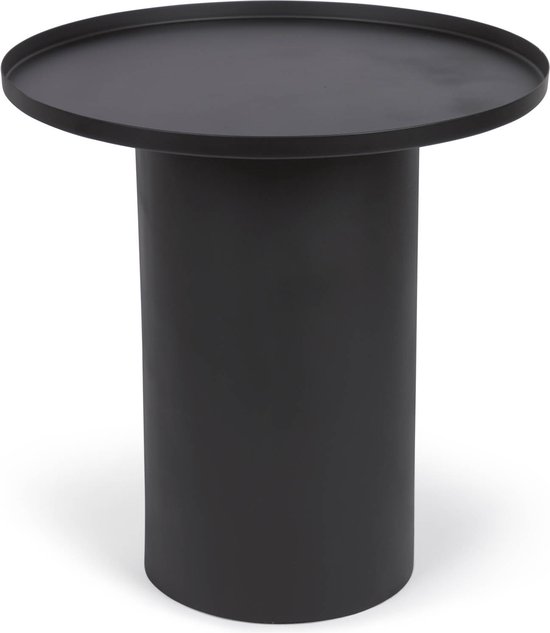 Kave Home - Table d'appoint Fleksa ronde en métal noir Ø 45 cm