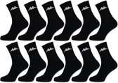 Kappa Multipack - 12 paar sportsokken hoog - Zwarte sokken - maat 43 - 46