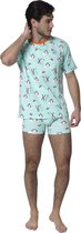 Chemise de nuit Happy Pyjamas pour hommes taille: M (S-XL) - chemise de nuit super sympa plus Boxer dans le thème de l'hiver - coupe confortable