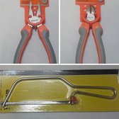Werk-set bestaat uit Zijsnijtang 160mm, Combinatietang 180mm, Metaalzaag van 150 mm