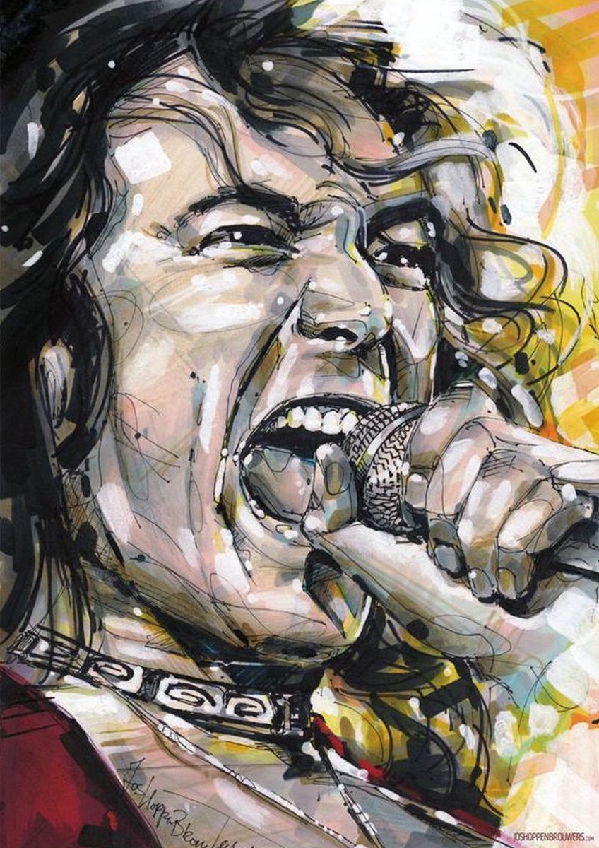 Passionforart.eu Robert Plant - Led Zeppelin - Canvas - 50 x 70 cm Full colour