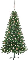 Huis en Tuin Depot Kunstkerstboom Met Led'S En Kerstballen 180 Cm Groen