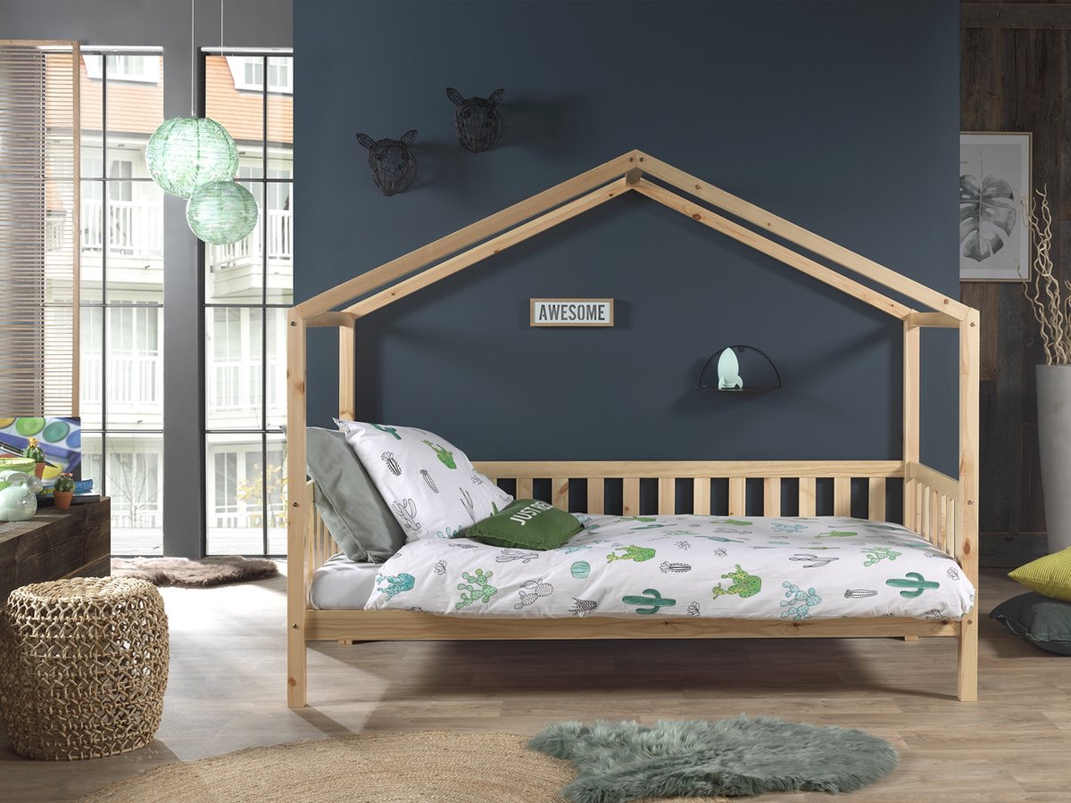 Vipack - Bedhuisje Dallas 2 met matras - 90x200 - Bruin