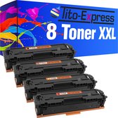 Tito-Express PlatinumSerie® 8 x toner alternatief voor HP CF540X-CF541X-CF542X-CF543X