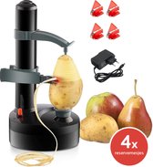 Éplucheur de pommes de terre électrique - Éplucheur - Éplucheur de pommes - Éplucheur - Incl 2 x lames de rechange pour éplucheur de pommes de terre - Automatique - Épluchage rapide, sûr et facile - Zwart
