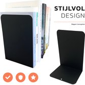 there hugo Boekensteun zwart 2 stuks met antislip vilt - Boekenstandaard set van 2 met anti kras vilt - Zwart - Metaal - Boekenhouder - Boekenkast - Ordenen - 95 x 135 x 195 mm