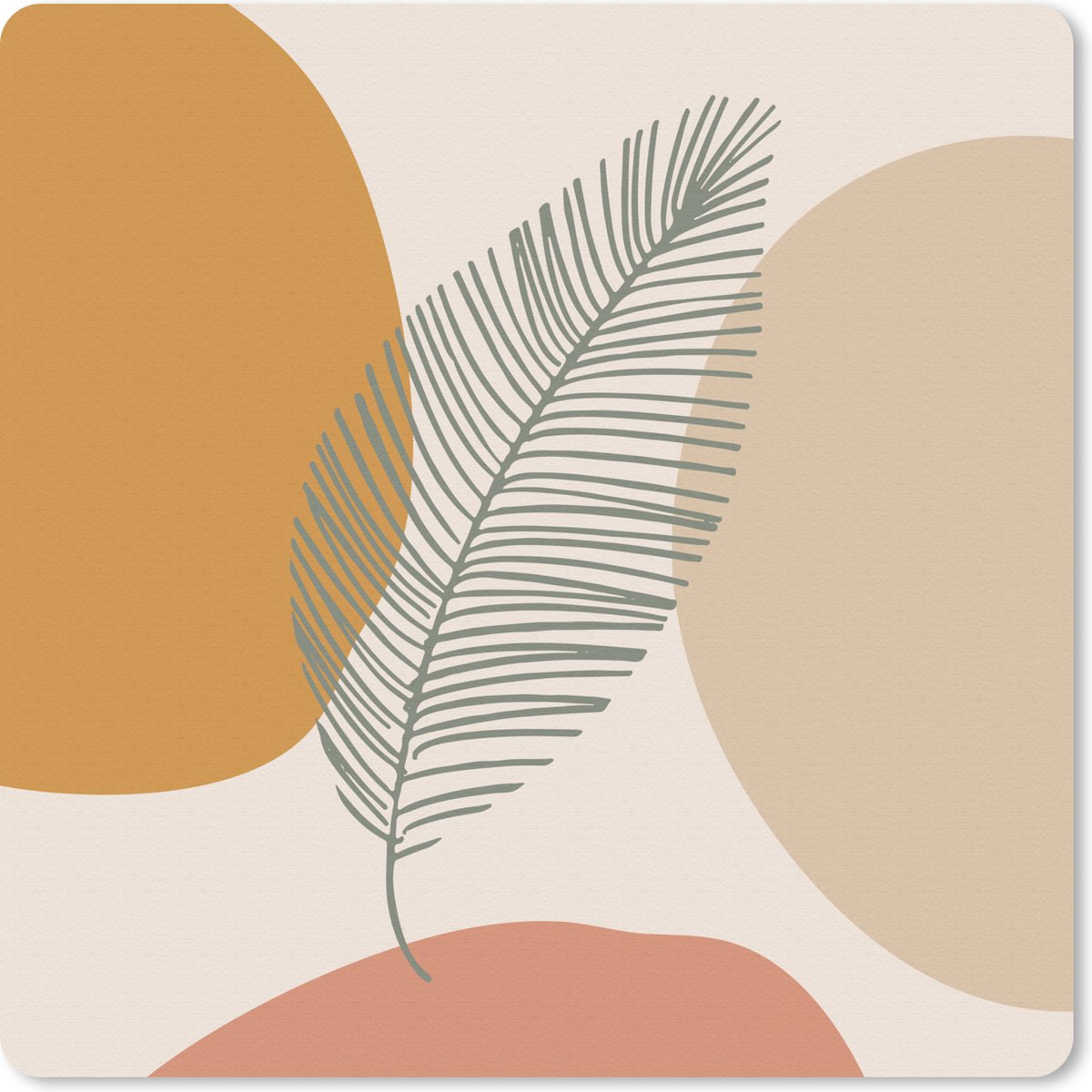 Muismat 30x30 cm - Mousepad Veer - Pastel - Zomer - Muismatten